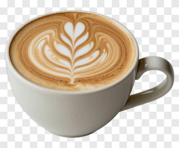 Latte Art In A White Coffee Cup PNG