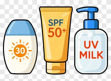 Sunscreen Products With Spf And Uv Milk PNG