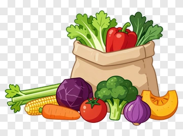 Cartoon Vegetable Basket PNG