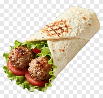 Meatball Wrap With Fresh Vegetables PNG