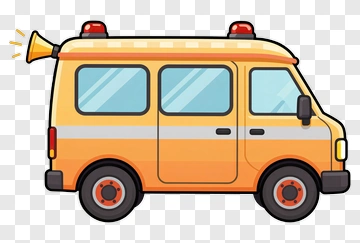 Cartoon Ambulance With Siren PNG