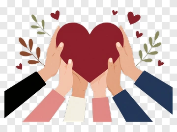 Hands Holding A Heart With Leaves PNG