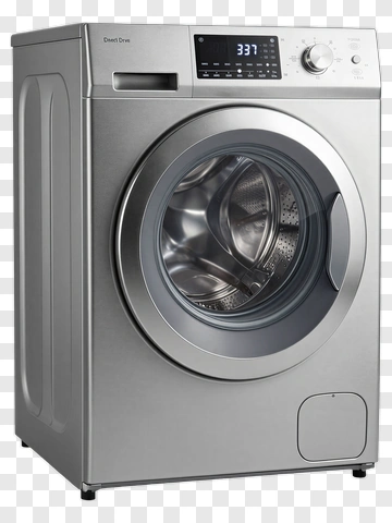 Silver Washing Machine PNG
