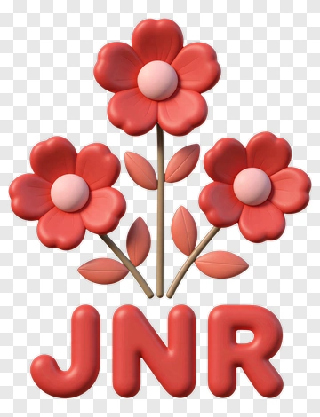 Three Flowers With Jnr Text PNG