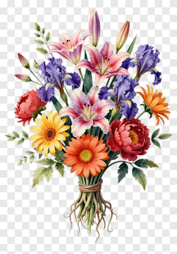 Colorful Flower Bouquet PNG