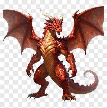 Red Dragon With Wings PNG