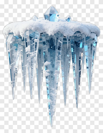 Icicle Chandelier With Snow PNG