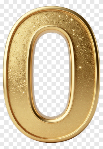 Golden Number Zero PNG