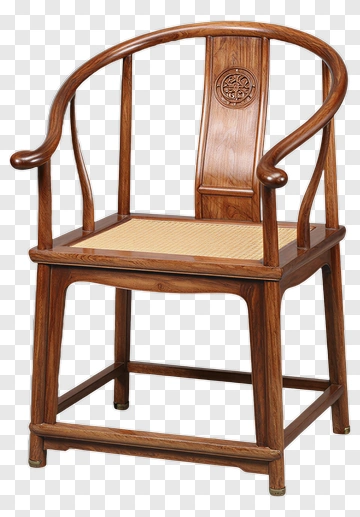 Wooden Chair With Curved Backrest PNG