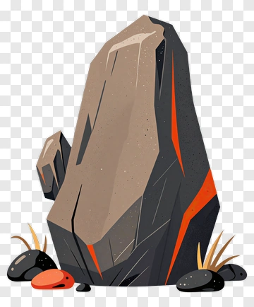 Rock Formation With Grass And Pebbles PNG
