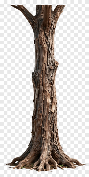 Wooden Tree Trunk With Intricate Texture PNG