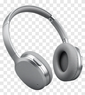 Silver Wireless Headphones PNG