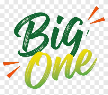 Big One Text Design PNG