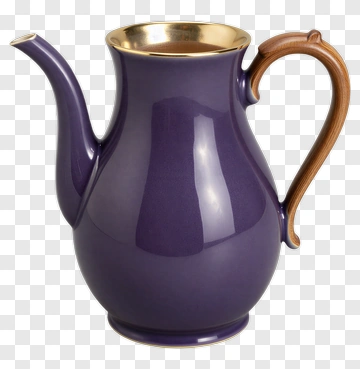 Purple Teapot With Gold Accents PNG