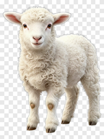 Cute White Lamb PNG