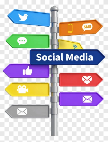 Social Media Directional Signpost PNG