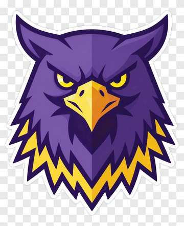 Cartoon Purple Hawk Head Logo PNG