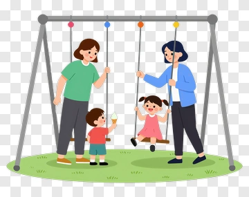 Happy Family At The Playground PNG