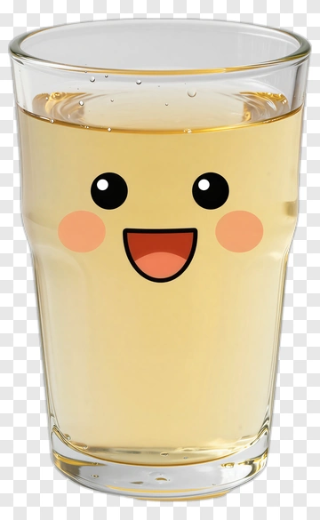 Cartoon Glass Of Water With A Happy Face PNG