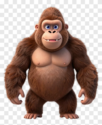 3D Cartoon Gorilla PNG