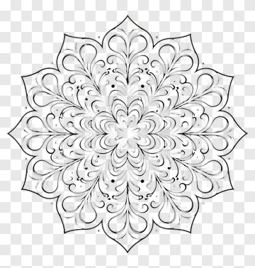 Intricate Black And White Mandala Design PNG