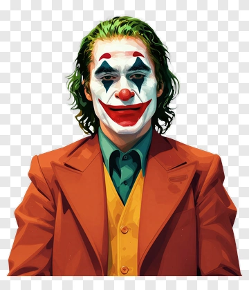 Joker Character With Clown Makeup PNG