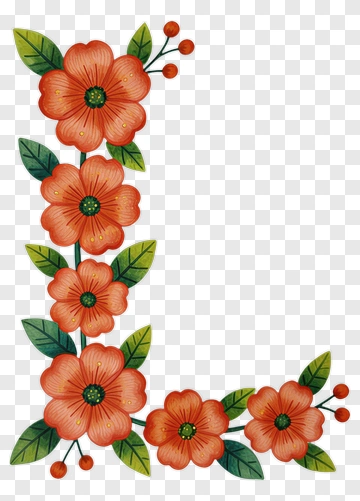 Floral Letter L Design PNG
