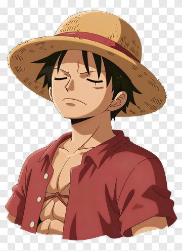 Cartoon Character Wearing A Straw Hat PNG