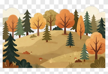 Autumn Forest Landscape PNG