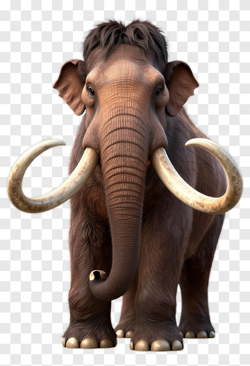 Realistic Mammoth With Large Tusks PNG
