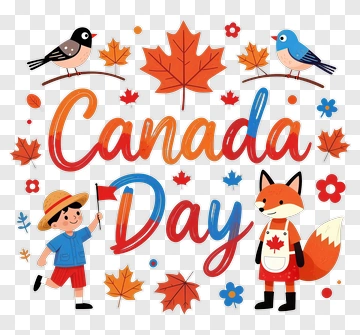 Canada Day Celebration With Child And Fox PNG