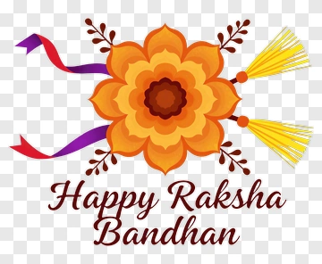 Happy Raksha Bandhan Floral Design PNG