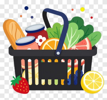 Grocery Basket Filled With Fresh Food PNG