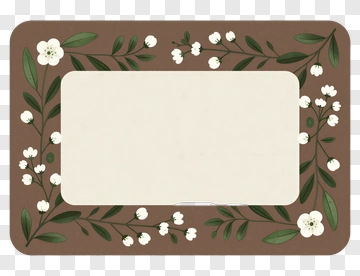 Floral Frame With White Flowers And Green Leaves PNG