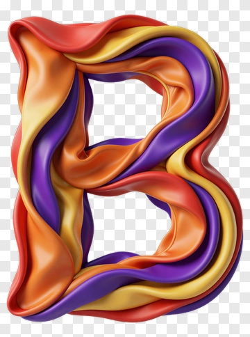 Colorful Letter B In Fabric Style PNG