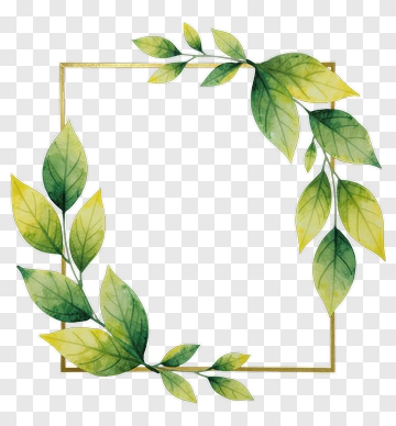Watercolor Leaf Frame PNG
