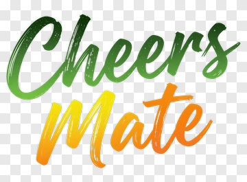 Cheers Mate Text Design PNG
