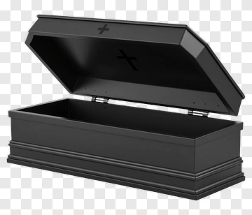 Black Coffin With Open Lid PNG