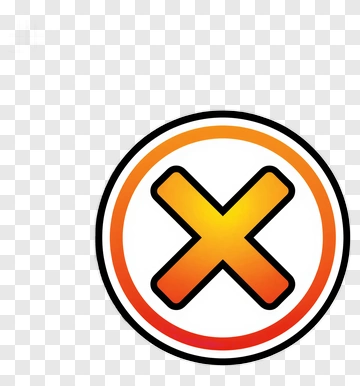 Cross Symbol In Orange Circle PNG