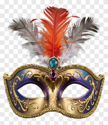 Colorful Carnival Mask With Feathers PNG