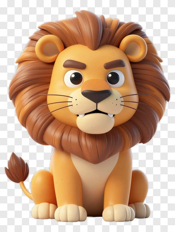 Cartoon Lion Character PNG
