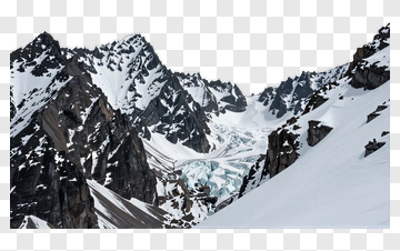 Snowy Mountain Landscape With Glacial Ice PNG