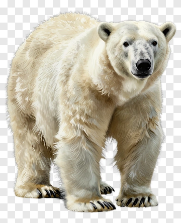 Realistic Polar Bear Standing PNG