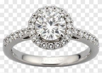 Diamond Engagement Ring With Halo Setting PNG