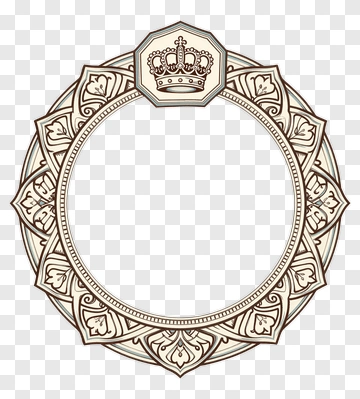 Ornate Decorative Frame With Crown PNG