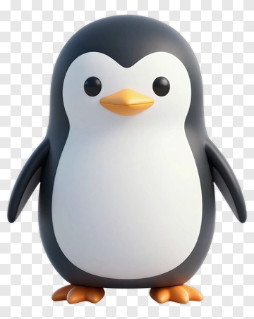 3D Penguin Character PNG