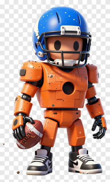 3D Football Player Holding A Football PNG