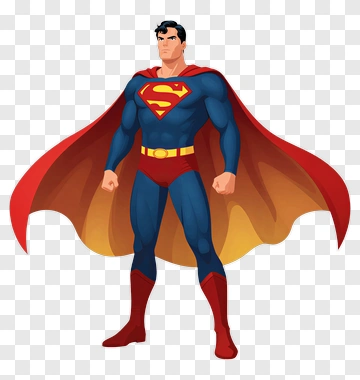Cartoon Superhero With Cape PNG