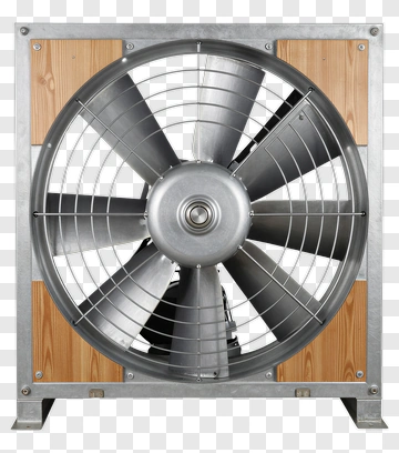 Industrial Fan With Metal And Wood Design PNG