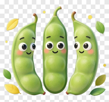 Cartoon Peas With Smiling Faces PNG